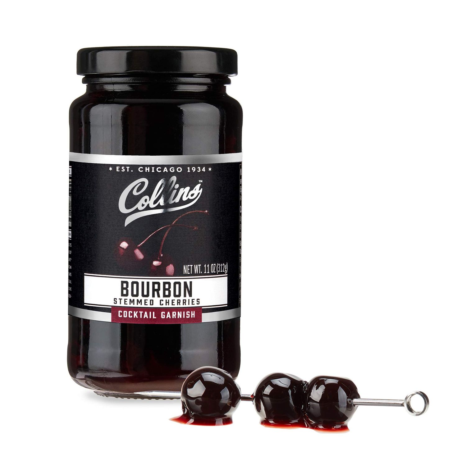 Collins Bourbon Cherries Cocktail Garnish 10oz