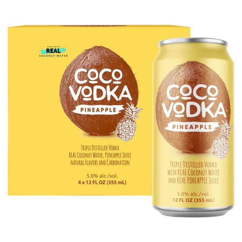 Coco Vodka Pineapple 5% Alc 4pk 12oz Cans