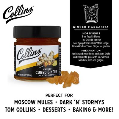 Collins Cubed Ginger In Syrup, 10.6 oz
