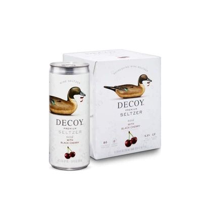 Decoy Premium Seltzer Rose With Black Cherry 4pk 8.4oz Cans