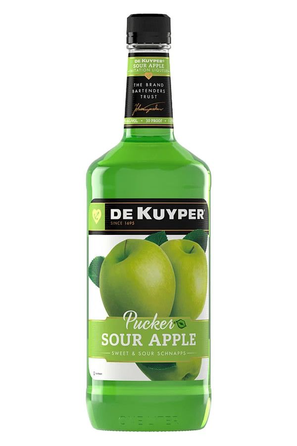 Dekuyper Sour Apple Schnapps Pucker 30Proof 1 Ltr