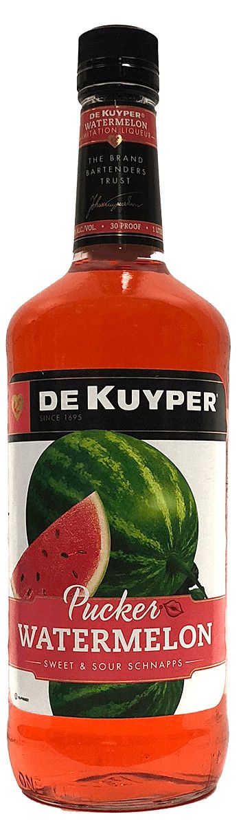 Dekuyper Sour Watermelon Schnapps Pucker 30Proof 1 Ltr