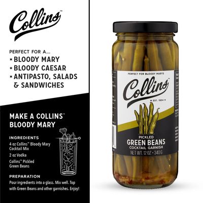 Collins Gourmet Pickled Green Beans Cocktail Garnish 12oz