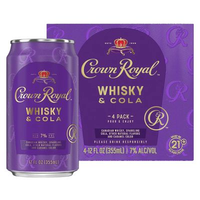 Crown Royal RTD Whisky &amp; Cola Cocktail  14Proof 4pk 12oz Can