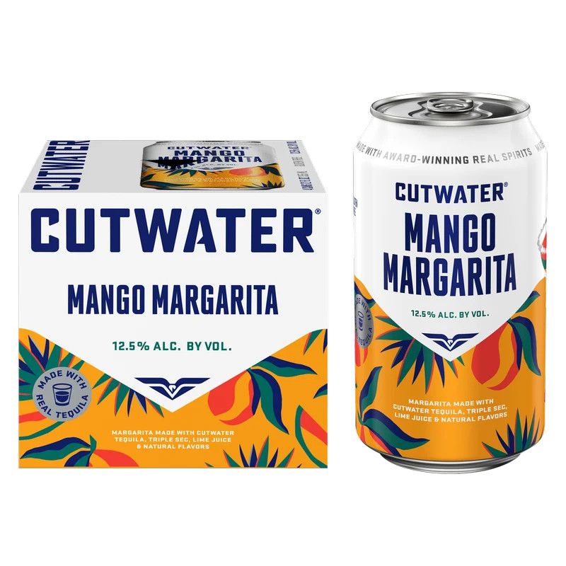 Cutwater Cocktail Mango Margarita 25Proof 4pk 12oz Cans