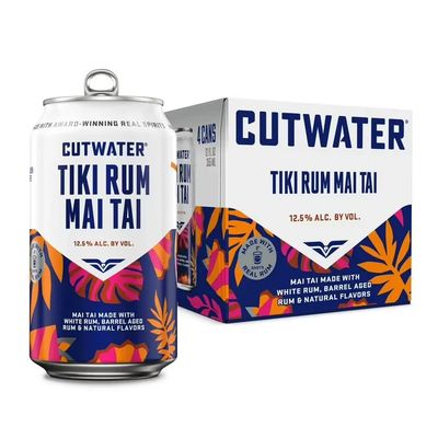 Cutwater Cocktail Tiki Rum Mai Tai 25Proof 4pk 12oz Cans