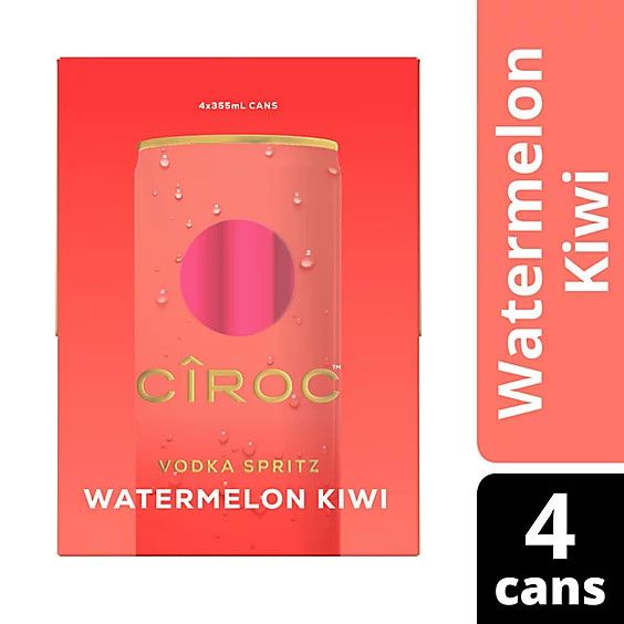 Ciroc RTD Vodka Spritz Watermelon Kiwi Cocktail 14Proof 4pk 12oz Cans