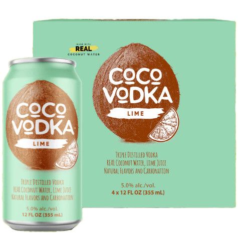 Coco Vodka Lime 5% Alc 4pk 12oz Cans