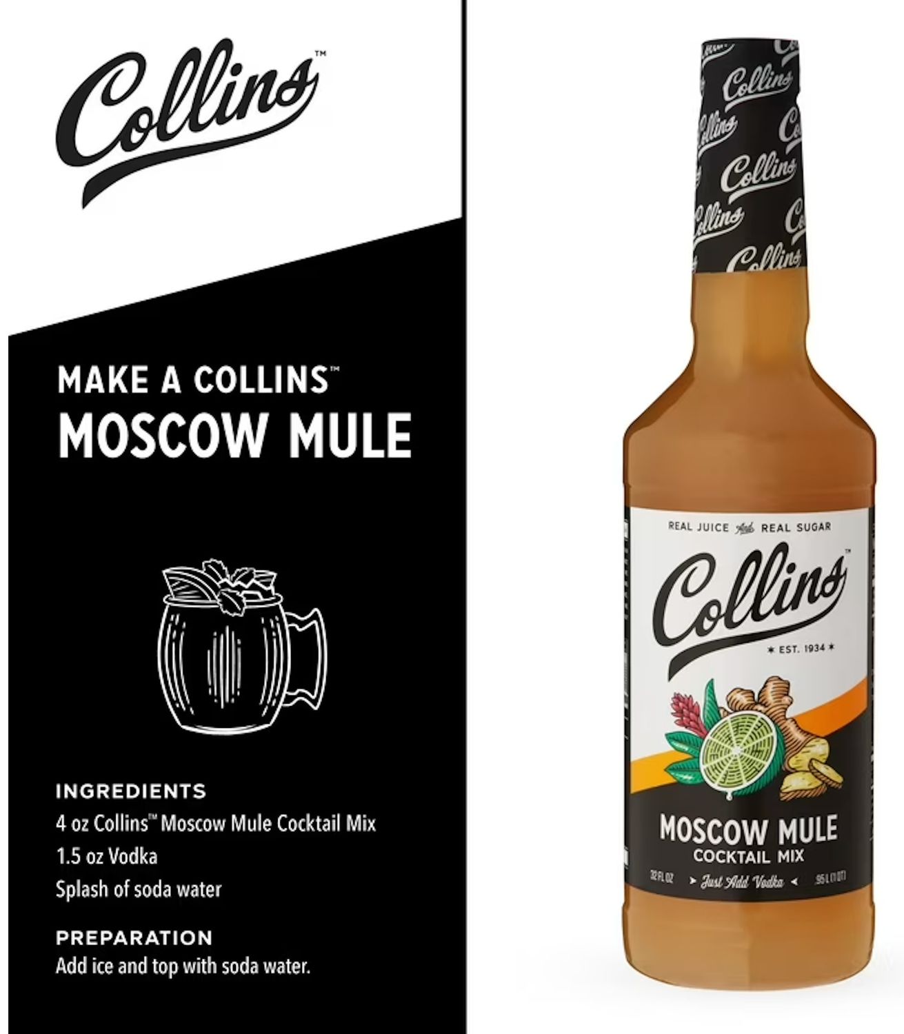 Collins Moscow Mule Cocktail Mix 32oz