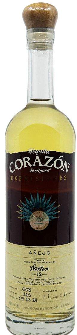 Corazon Anejo Tequila Aged 12year Buffalo Trace Barrel 750ml