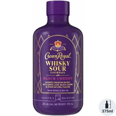 Crown Royal RTD Whiskey Sour Cocktail w/Blackcherry 46proof 375ml
