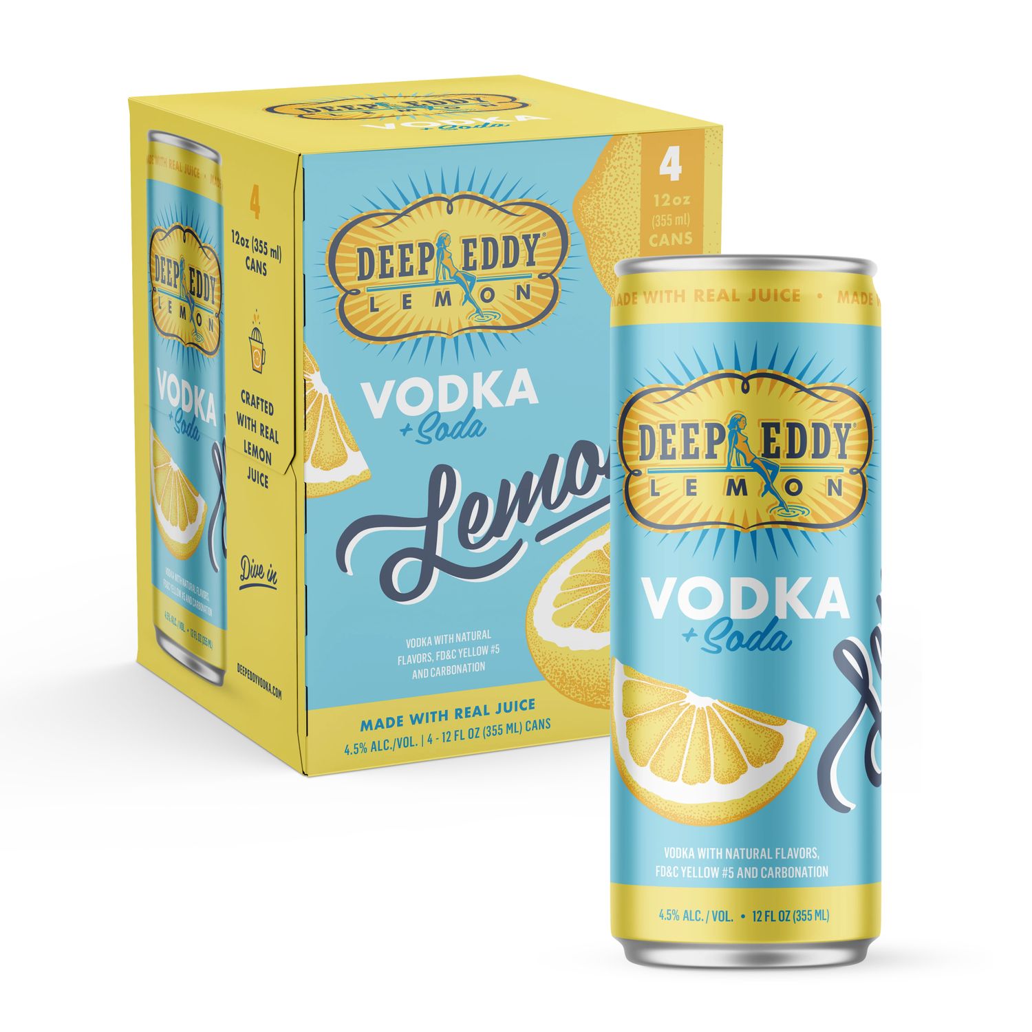 Deep Eddy RTD Lemon Vodka Soda 9Proof 4pk 12oz Cans