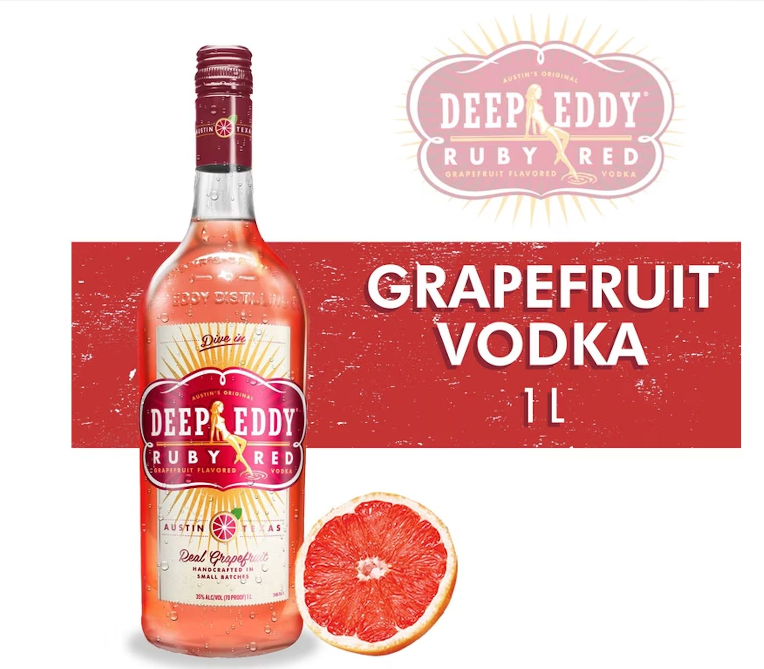 Deep Eddy Texas Ruby Red Grapefruit Flavored Vodka 70Proof 1 Ltr