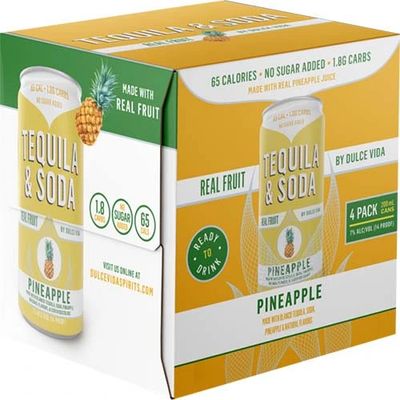 Dulce Vida Tequila Soda Pineapple 4pk 200ml Cans