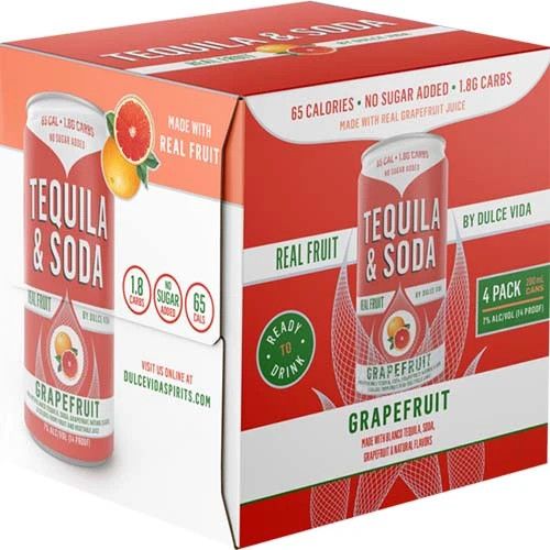Dulce Vida Tequila Soda Grapefruit 4pk 200ml Cans