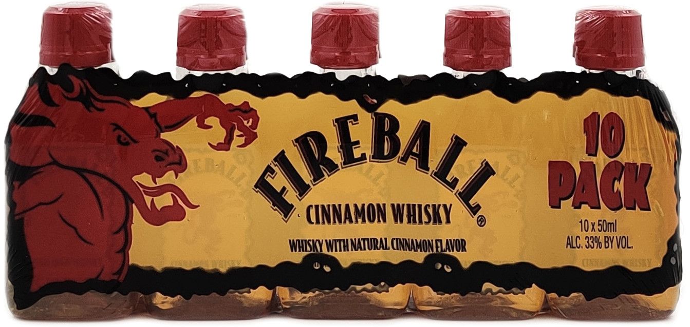 Fireball Cinnamon Whisky 66Proof 10pk 50ml Sleeve