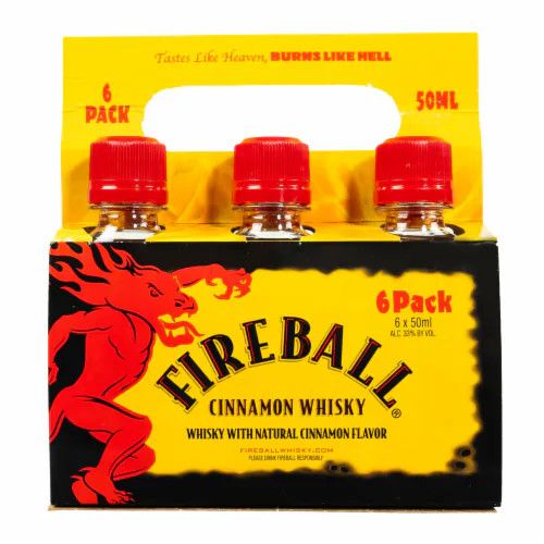 Fireball Cinnamon Whisky 66Proof 6pk 50ml