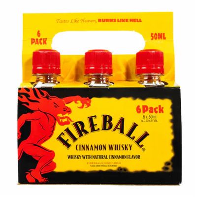 Fireball Cinnamon Whisky 66Proof 6pk 50ml