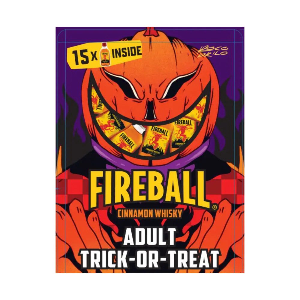 Fireball Cinnamon Whisky 66Proof Adult Trick Or Treat 15pk 50ml Bag