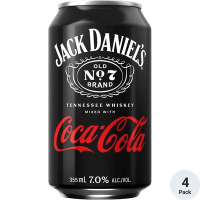 Jack Daniels &amp; Coca Cola RTD 4pk 12oz Cans