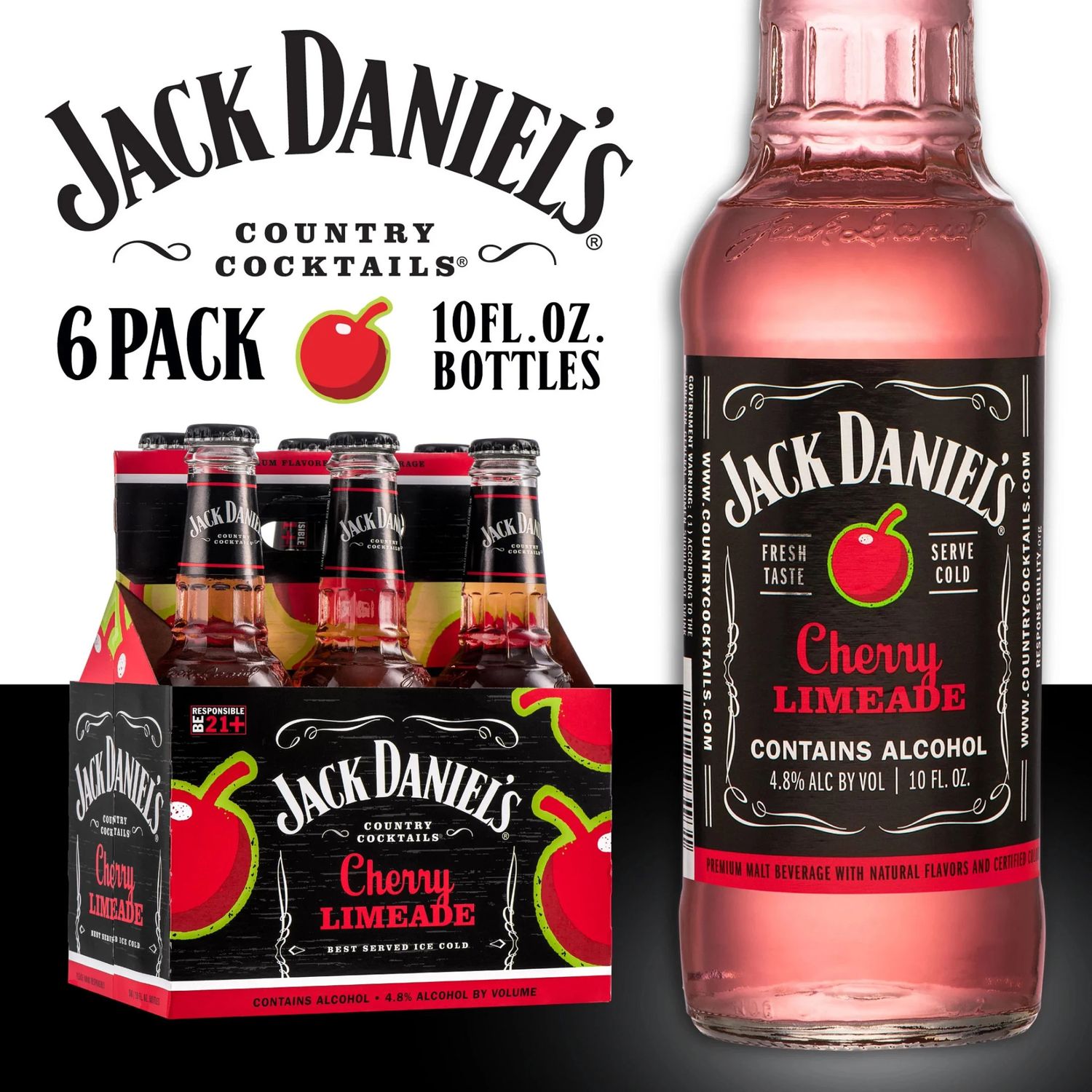 Jack Daniels (JDCC) Cherry Limeade 6pk 10oz Bottles
