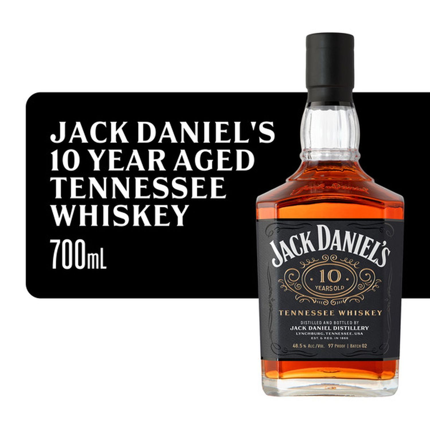 Jack Daniels 10year Tennessee Whiskey Batch#2 97Proof 700ml