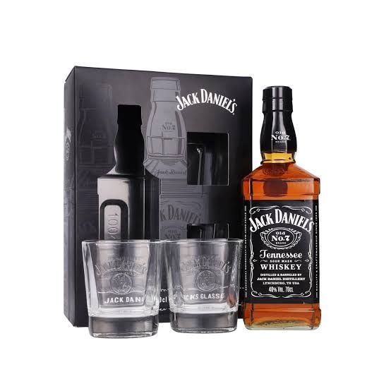 Jack Daniel's Old No. 7 Tennessee Whiskey 80Proof W/2 Rock Glasses 750ml