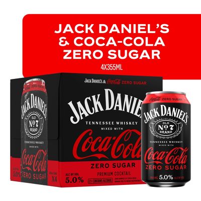 Jack Daniel's RTD Coca Cola Zero Sugar 6pk Bottles