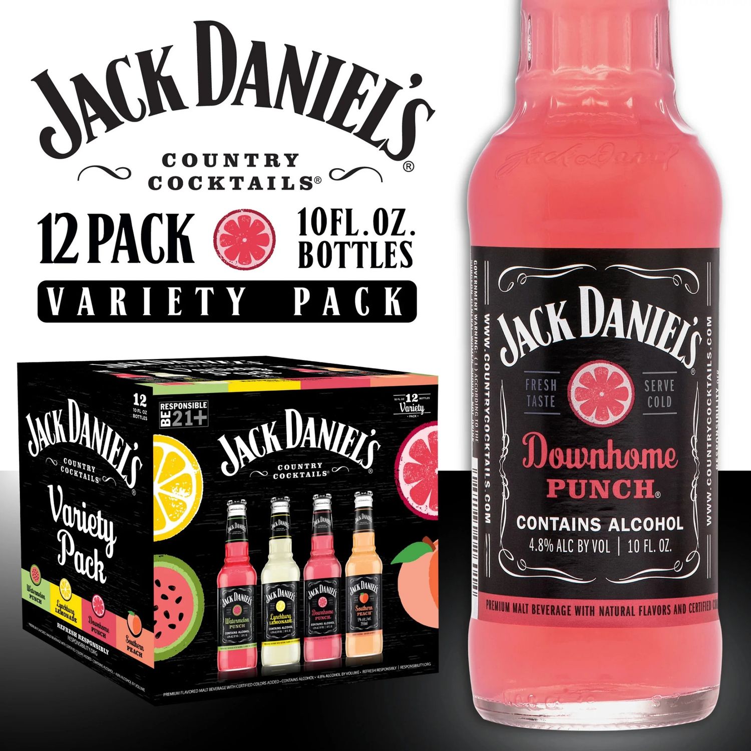 Jack Daniels Country Cocktails Variety Pack 12pk 10oz Bottles