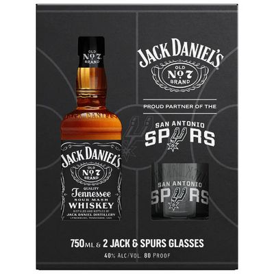 Jack Daniel's Old No. 7 Tennessee Whiskey 80Proof W/Spur Glass 750ml