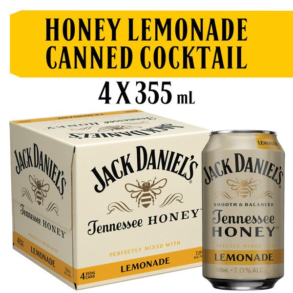 Jack Daniels RTD Honey Lemonade Can 4pk 12oz Cans