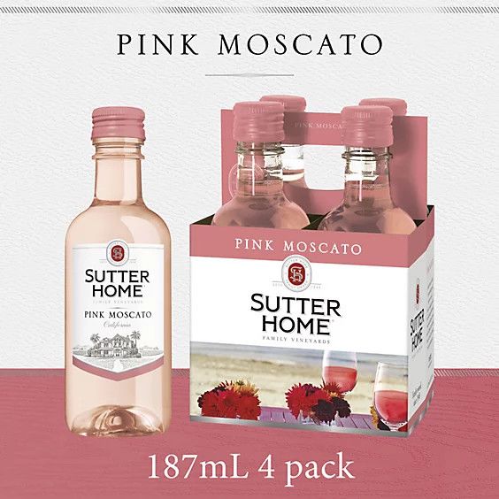 Sutter Home Pink Moscato Pet 4pk 187ml Bottles