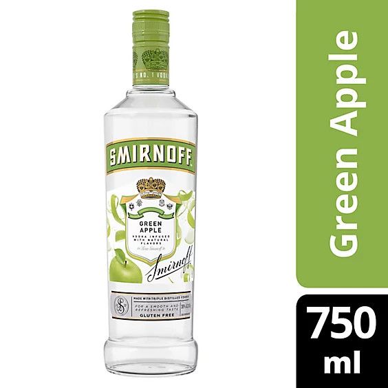 Smirnoff Green Apple Flavored Vodka 70Proof 750ml
