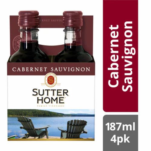 Sutter Home Cabernet Sauvignon Pet 4pk 187ml Bottles