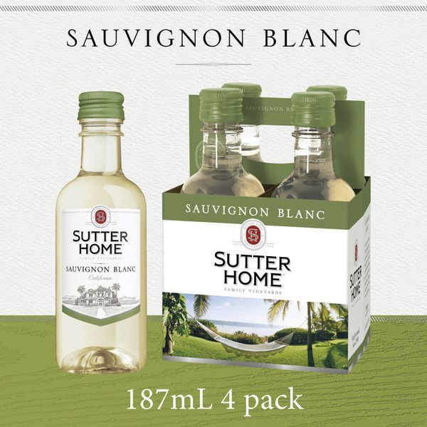 Sutter Home Sauvignon Blanc Pet 4pk 187ml Bottles