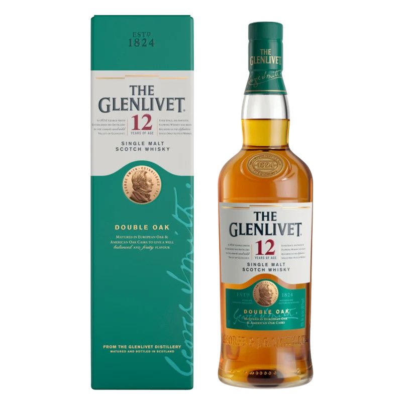 The Glenlivet 12Year Single Malt Whiskey Double Oak 80Proof 1 Ltr