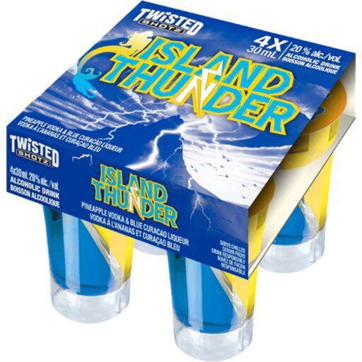 Twisted Shotz Island Thunder Cocktail 40Proof Pet 4pk 25ml