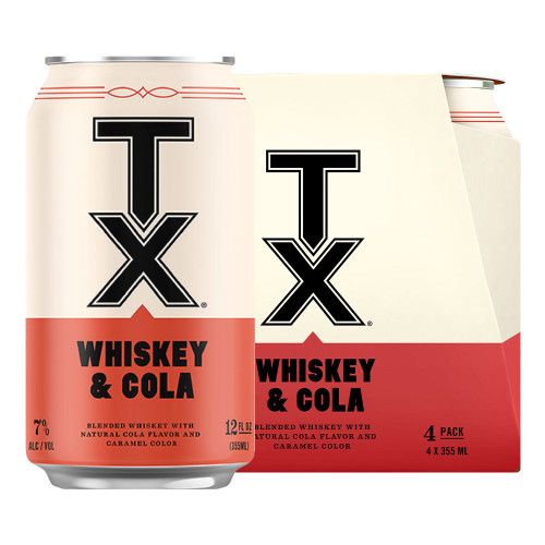 TX RTD Whiskey &amp; Cola 14Proof 4pk 12oz Cans