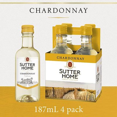 Sutter Home Chardonnay Pet 4pk 187ml Bottles