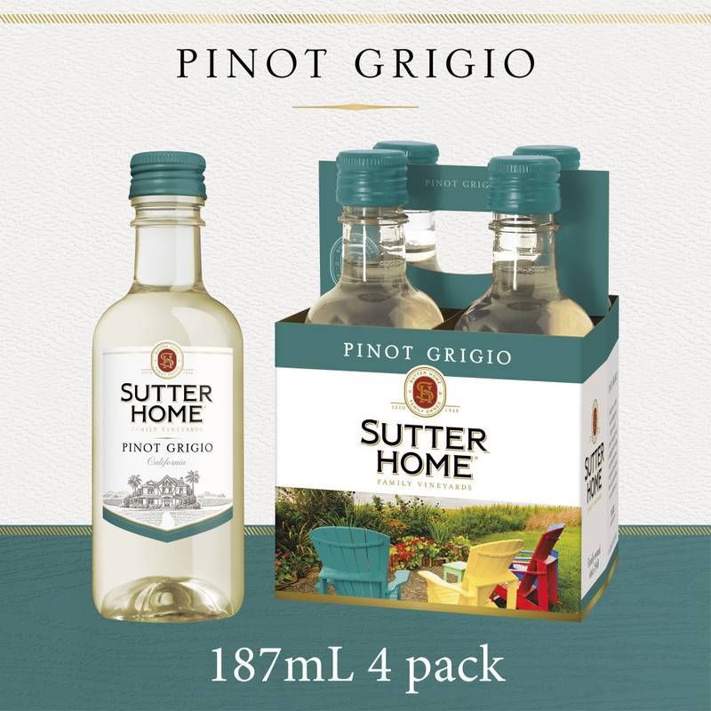 Sutter Home Pinot Grigio Pet 4pk 187ml Bottles