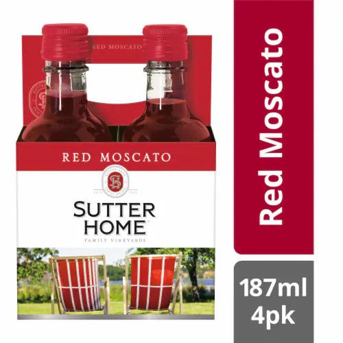 Sutter Home Red Moscato Pet 4pk 187ml Bottles