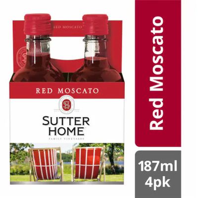 Sutter Home Red Moscato Pet 4pk 187ml Bottles