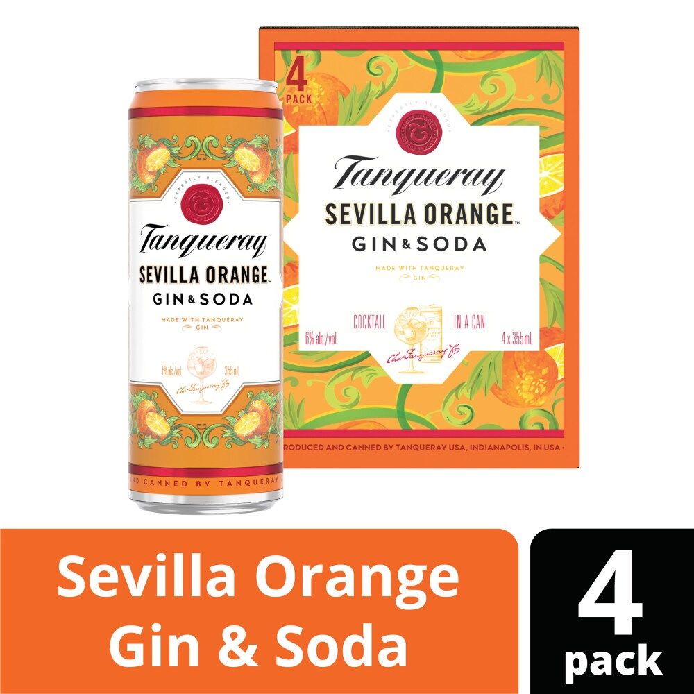 Tanqueray RTD Sevilla Orange Gin 12Proof 4pk 12oz Cans
