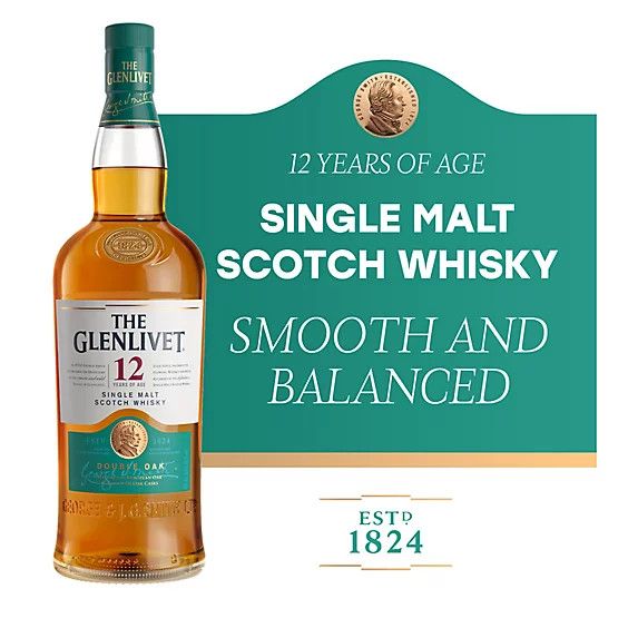 The Glenlivet 12Year Single Malt Whiskey Double Oak 80Proof 750ml