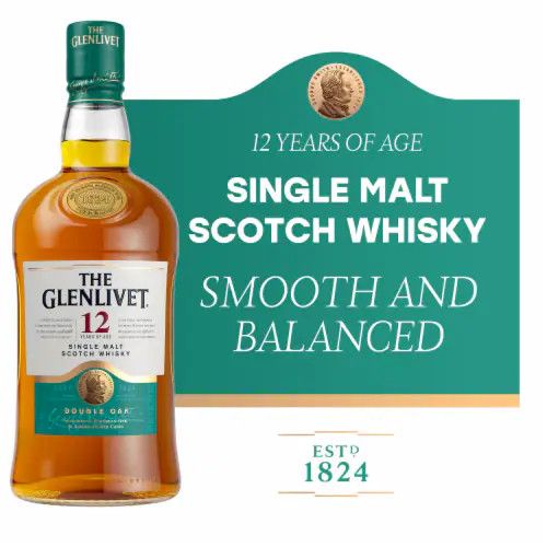 The Glenlivet 12Year Single Malt Whiskey Double Oak 80Proof 1.75 Ltr