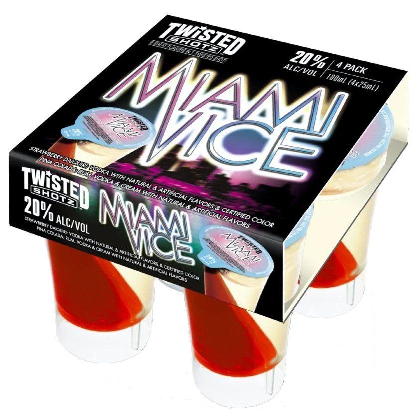 Twisted Shotz Miami Vice Cocktail 40Proof Pet 4pk 200ml