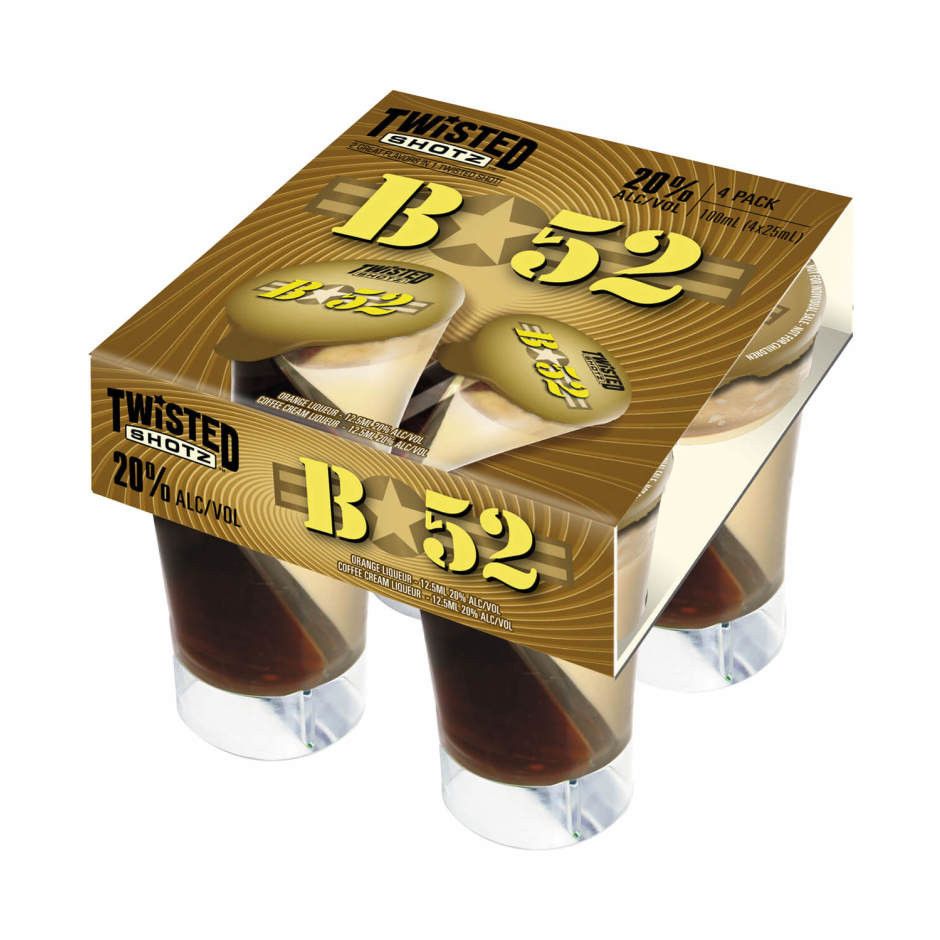Twisted Shotz B-52 Cocktail 40Proof Pet 4pk 25ml
