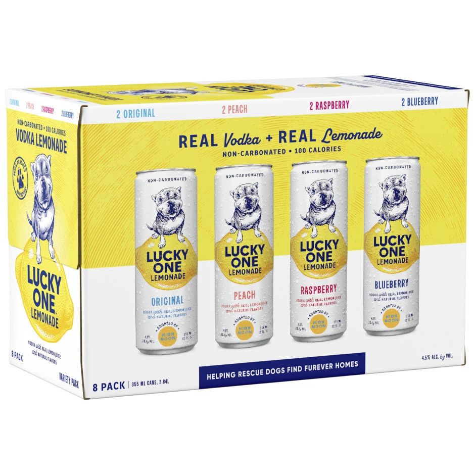 Lucky One RTD Vodka Lemonade Combo 2 Each Blueberry 9, Peach 9, Raspberry 9 &amp; Original 9 8pk 12oz