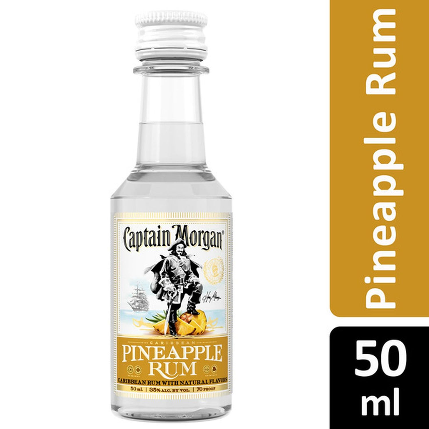 Captain Morgan Pineapple Flavored Rum 70Proof Pet 50ml