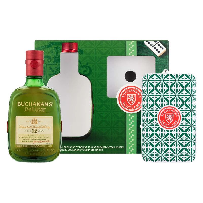 Buchanan's 12YearBlended Scotch Deluxe  80Proof W/Dominoes Tin Gift Sets 750ml